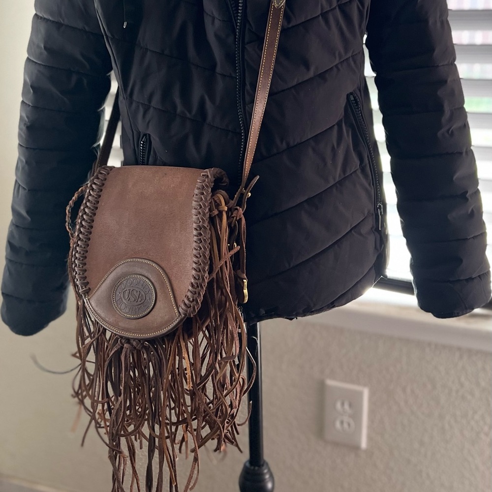 Vintage Dooney Fringe Saddle/Crossbody Bag